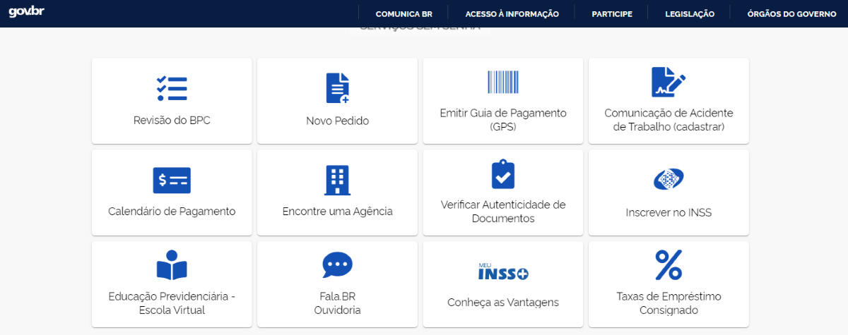 Emitindo a Guia da Previdência Social (GPS). Imagem: Site Meu INSS