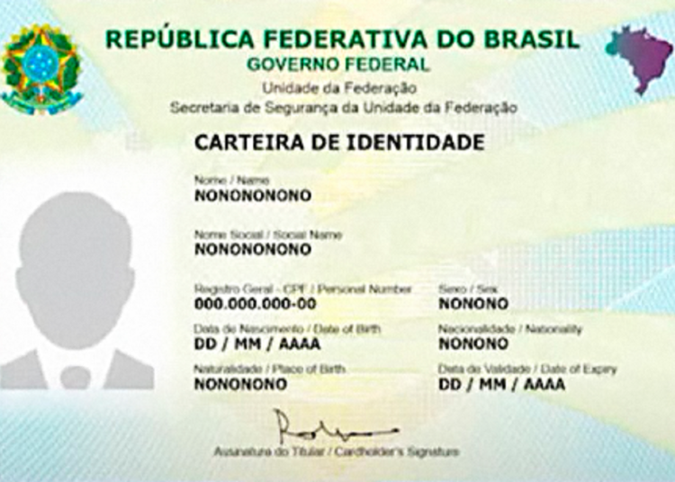 Nova carteira de identidade Imagem Governo Federal